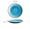 GobekUsa Ice Cracking Glaze Ceramic Tableware Set - Blue Color
