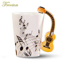 GobekUsa Acoustic Guitar Mug 400ml Ceramic Coffee Cup Music Tea Tumbler Decoration