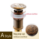 GobekUsa Brass Bathroom Sink Pop Up Drain for Lavatory Basin - HJ-0618F