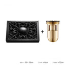 GobekUsa Brass Square Shower Room Floor Drain with Hair Strainer - 10*10cm