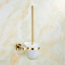 GobekUsa Gold Brass Bath Hardware Set: Towel Rack, Paper Holder, Toilet Brush Holder, Towel Ranger, Hooks