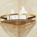 GobekUsa Antique Finish Aluminum Shower Basket Holder Fashion Bathroom Shelf Basket