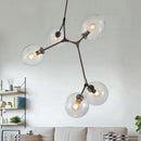 GobekUsa Industrial Globe Glass Chandelier, Modern Minimalist Design, E27 Lamps