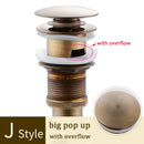 GobekUsa Brass Bathroom Sink Pop Up Drain for Lavatory Basin - HJ-0618F