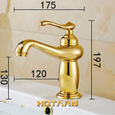 GobekUsa Gold Brass Bathroom Basin Faucet with Ceramic Mixer Tap
