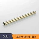 GobekUsa 12" Gold Solid Brass Shower Mounting Bracket Extension Tube Arm for Bathroom Shower