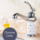 GobekUsa Gold Brass Diamond Basin Faucet Single Handle Hot & Cold Mixer Tap