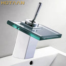 GobekUsa Copper Chrome Waterfall Bathroom Faucet Mixer for Basin Hot and Cold Water