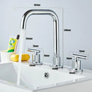 GobekUsa Brass Basin Faucet: Gold/Chrome Double Handle Bathroom Sink Tap, Deck Mounted-Widespread
