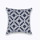 GobekUsa Blue Zigzag Geometric Embroidered Cushion Cover 45x45cm