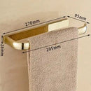 GobekUsa Gold Bathroom Accessories Set: Towel Shelf, Towel Bar, Paper Holder, Cloth Hook