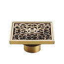 GobekUsa Antique Brass Shower Floor Drain 10cm Square Waste Strainer Cover Grate