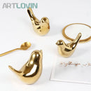 GobekUsa Gold Ceramic Bird Figurines Home Decor - Fashionable Wedding Ornaments