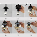 GobekUsa Glass Ball LED Chandelier: Nordic Industrial Edison Lighting Fixture