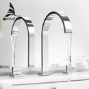 GobekUsa Brass Chrome Bathroom Sink Faucets Deck Mounted Double Handle Hot Cold Tap