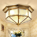 GobekUsa Copper Ceiling Lamp: Retro American European Living Room Bedroom Light