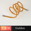 GobekUsa High Pressure PVC Shower Hose with Handheld Head - Silver & Golden Smooth Design