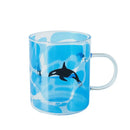 GobekUsa Killer Whale Glass Coffee Mug 350ml: Cute Polar Bear Tea Cup Heat Resistant Glass Beer Mug