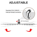 GobekUsa Bright Chrome 8" Shower Head with 15" Arm and 59" Hose - Wall Mounted Rainfall