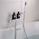 GobekUsa Brushed Gold Tub Shower Faucet Set with Waterfall Handheld Mixer