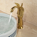 GobekUsa Golden Swan Bathtub Faucet Set with Brass Hand Shower.