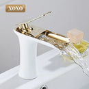 GobekUsa Copper Waterfall Vanity Faucet for Modern Basin Mixer Tap - 83008W