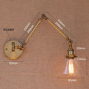 GobekUsa Antique Brass Loft Industrial Wall Lamp Swing Arm Sconce
