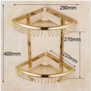 GobekUsa Gold Bathroom Accessories Set: Towel Shelf, Towel Bar, Paper Holder, Cloth Hook