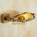 GobekUsa Antique Brass Bathroom Soap Basket Wall Mounted Soap Dish Holder
