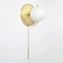 GobekUsa Glass Round Wall Lamp Brass Wall Light for Living Room & Bedroom
