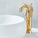 GobekUsa Golden Swan Bathroom Mixer Faucet - Deck Mount Basin Tap with One Handle