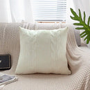 GobekUsa Double Cable Knit Cushion Cover in 5 Soft Colors, 45cm x 45cm