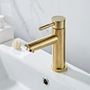 GobekUsa Brushed Gold Basin Faucet: Solid Brass, Cold Hot Water Mixer, Single Handle