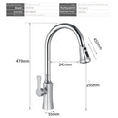 GobekUsa Black Stream Handle Kitchen Faucet Tap Rotation Mixer Swivel Pull Out