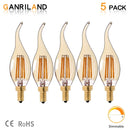 GobekUsa Dimmable LED Filament Bulb 4W E14 220V 2200K Candle Light