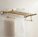 GobekUsa Bathroom Accessories Set: Towel Rack, Bar, Holder, Hook - Antique Brass/Ceramic/Copper