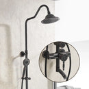 GobekUsa Black Brass Shower Faucet Set with Wall Mount Hand Held Shower Head - 9712