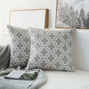 GobekUsa Grey Geometric Embroidered Cushion Cover 45x45cm