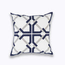 GobekUsa Blue Zigzag Geometric Embroidered Cushion Cover 45x45cm