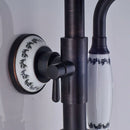 GobekUsa Dual Handle Shower Faucet Set with 8" Rainfall Head and Handshower