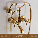 GobekUsa Gold Brass Bathroom Shower Faucet Set Single Handle Rainfall Wall Mounted