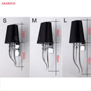 GobekUsa Iron Claw Horn Wall Sconce with Cloth Lampshade for Bedroom and Living Room