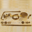 GobekUsa Antique Brass Shower Faucet Set with Rainfall Mixer Valve and Hand Shower