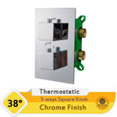 GobekUsa Dual Handle Thermostatic Shower Mixer Valve - Chrome Finish