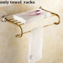 GobekUsa Bathroom Accessories Set: Towel Rack, Bar, Holder, Hook - Antique Brass/Ceramic/Copper