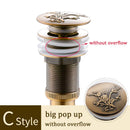 GobekUsa Brass Bathroom Sink Pop Up Drain for Lavatory Basin - HJ-0618F