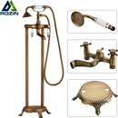 GobekUsa Antique Brass Freestanding Bathtub Filler with Hand Shower