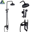 GobekUsa Black Bronze Bathroom Shower Mixer Tap with Long Spout and 8" Rainfall Head
