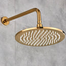 GobekUsa 16" LED Round Gold Shower Head with Arm - Enhanced Brass Bathroom Accessory