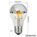 GobekUsa 8W LED Filament Dimmable G45 Silver Mirror Top Bulb E12 Warm White 2700K